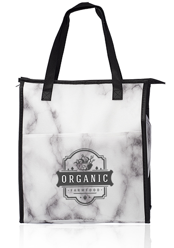 Marble Insulated Tote Bags with Pocket | TOT252