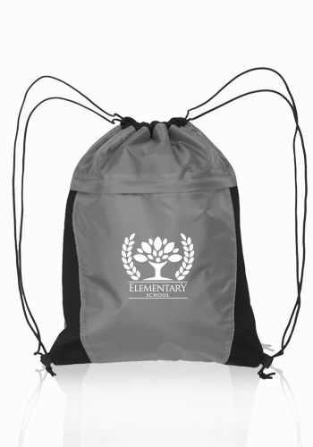 Drawstring Backpacks with Mesh Accent