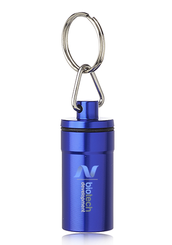 Personalized Metallic Aluminum Pill Bottle Keychains