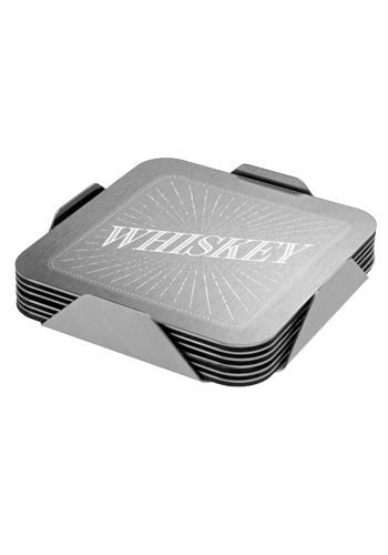 6 Piece Square Coaster Set with Stand | BW06