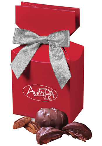 Promotional Pecan Turtles in Red Gift Box