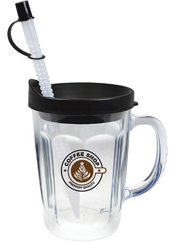 #HWTTMC14 Personalized 14 Oz Clear Printed Insert Thermal Travel Mugs