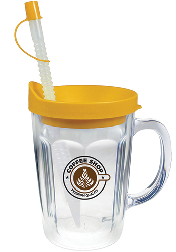 #HWTTMC14 Personalized 14 Oz Clear Printed Insert Thermal Travel Mugs