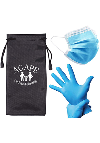 Printed PPE Basics Kit with Mask and Gloves| PLPC904