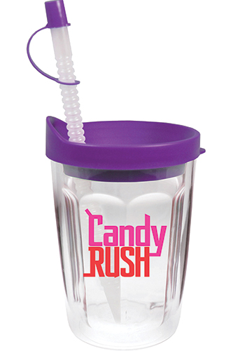 #HWTTC14 Promotional 14 Oz Clear Printed Insert Thermal Travel Tumblers