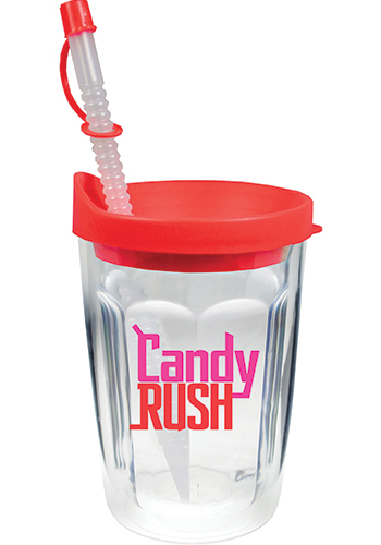 #HWTTC14 Promotional 14 Oz Clear Printed Insert Thermal Travel Tumblers