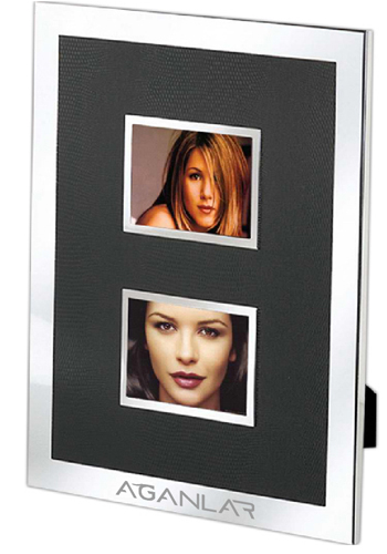 2W x 3H inch Double Black and Silver Photo Frames | NOI60BL223