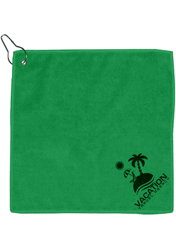 Custom 300GSM Microfiber Golf Towel with Metal Grommet and Clip