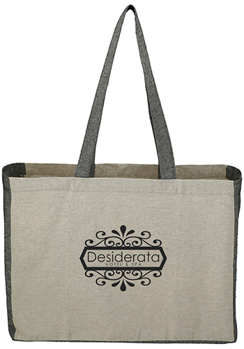 Recycled Cotton Contrast Side Shopper Tote Bag | SM7218