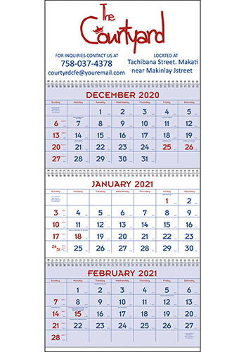 Red and Blue Commercial Planner Triumph Calendars | X11416