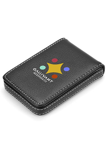 RFID Blocking Magnetic Vertical Leather Card Holder custom promotional product