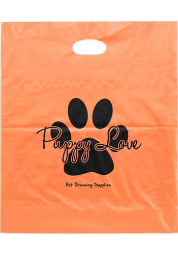 Promotional Rose  Die Cut Frosted Brite Plastic Bags