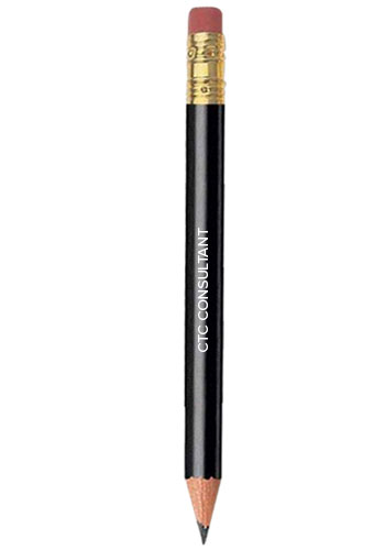 Custom Round Wood Golf Pencils with Erasers