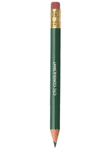 Round Wood Golf Pencils with Erasers | PCGGPRE