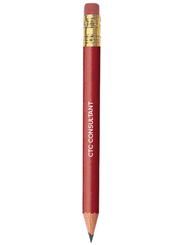 Customized Round Wood Golf Pencils with Erasers