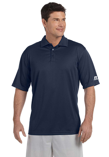 Russell mens 4.1oz wicking polo