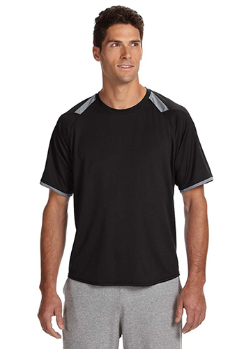 Russell mens color block wicking tee