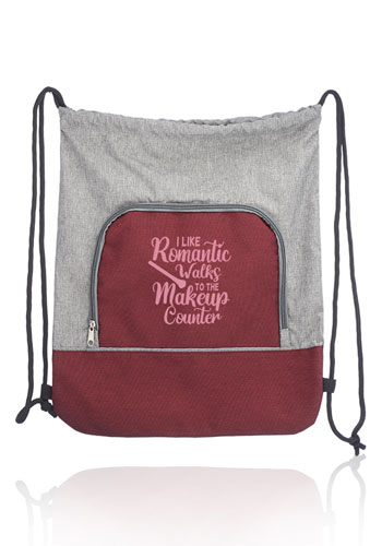 Personalized Seville Two Tone Polyester Drawstring Backpacks