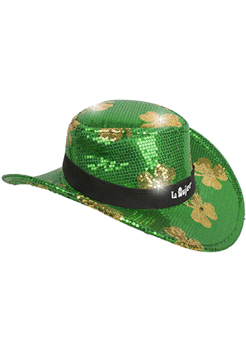 Shamrock Light Up Sequin Cowboy Hat | WCHAT538