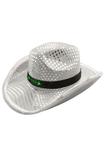 Silver LED Sequin Cowboy Hat | WCHAT275