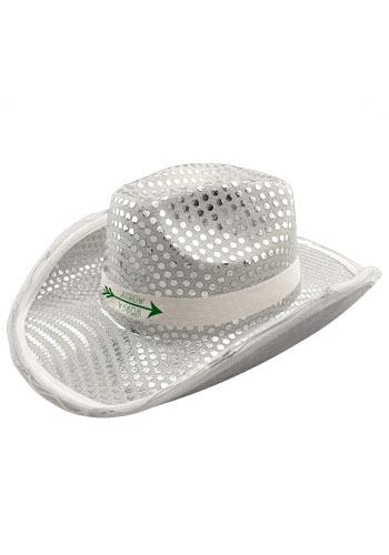 Silver LED Sequin Cowboy Hat | WCHAT275