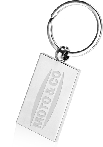 Silver Rectangle Keychains