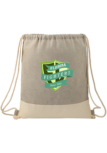 Split Recycled Cotton Drawstring Bag | LE300573