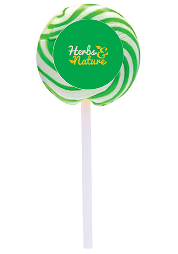 Custom Swirl Lollipops with Round Label