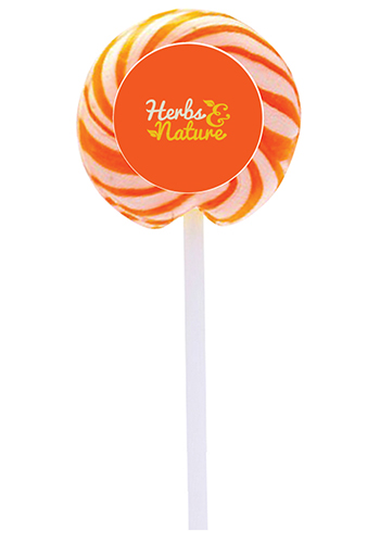 Printed Swirl Lollipops with Round Label |ADMSWIRLPOP1 - DiscountMugs