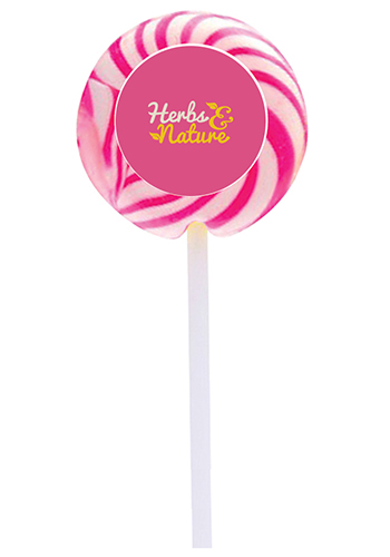 Customized Swirl Lollipops with Round Label