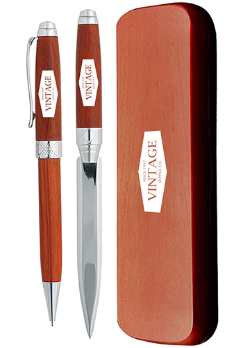 Terrific Timber-3 Pen and Pencil Set in Wooden Box