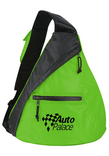 lime green sling backpack
