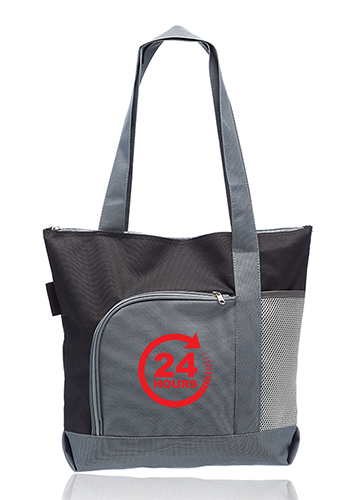 Two Tone Zippered Tote Bags