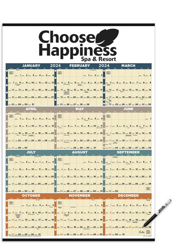 Time Management Span-A-Year Laminated with Marker Calendars | X11376