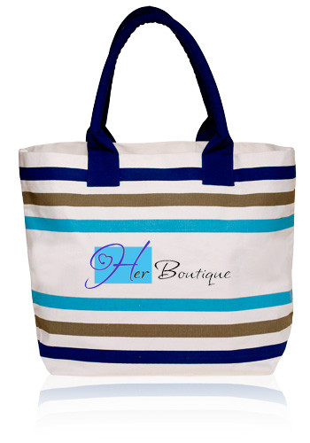 Personalized 20W x 14H inch Stripe Seaside Tote Bags | TOT3775 ...