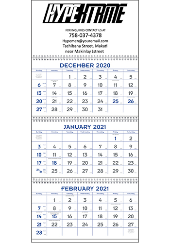 Triumph Blue & Grey Commercial Planner Calendars | X11401