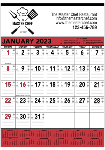 Triumph Red and Black Contractor Memo Calendars | X30213