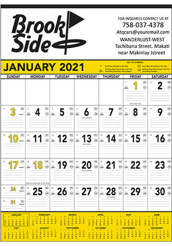 Triumph Yellow & Black Contractors Memo Calendars | X11360