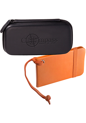Custom Tuscany™ Leather Luggage Tags Set in a Case