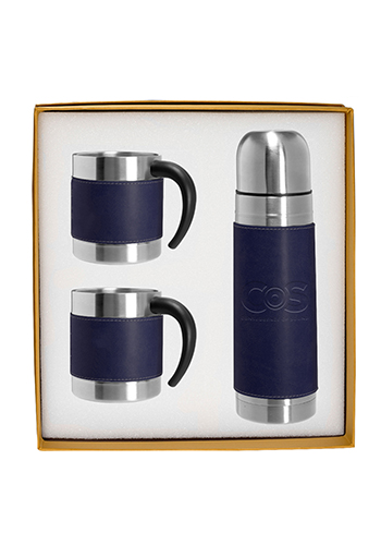 Tuscany™ Stainless Steel Thermos & Coffee Cups Gift Set |PLLG9278