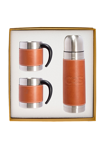 Tuscany™ Stainless Steel Thermos & Coffee Cups Gift Set |PLLG9278