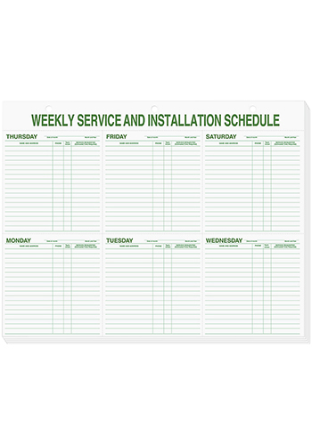 Weekly Service and Installation Pad | DFS116