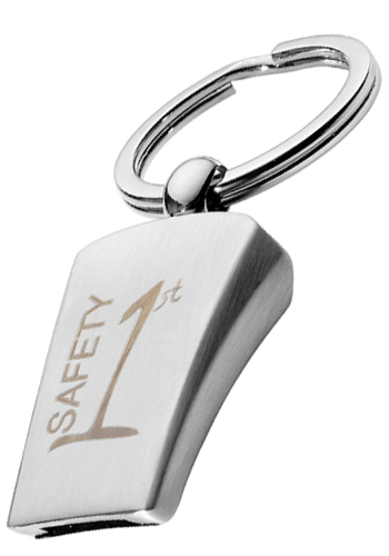 Brushed Metal Whistle Keychains