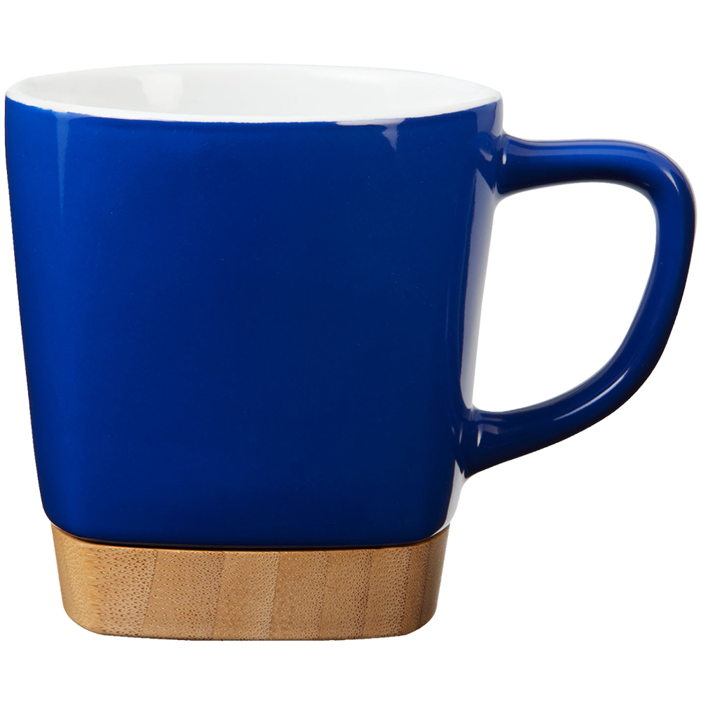 Customizable 11 oz Ceramic Mug with Removable Bamboo Coaster