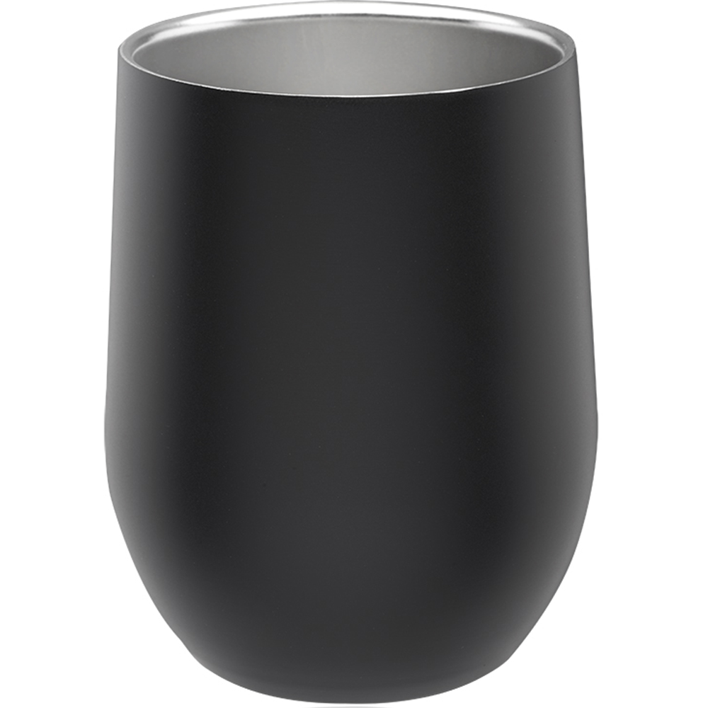 Engraved Matte Black 465ml Stemless Wine Glass