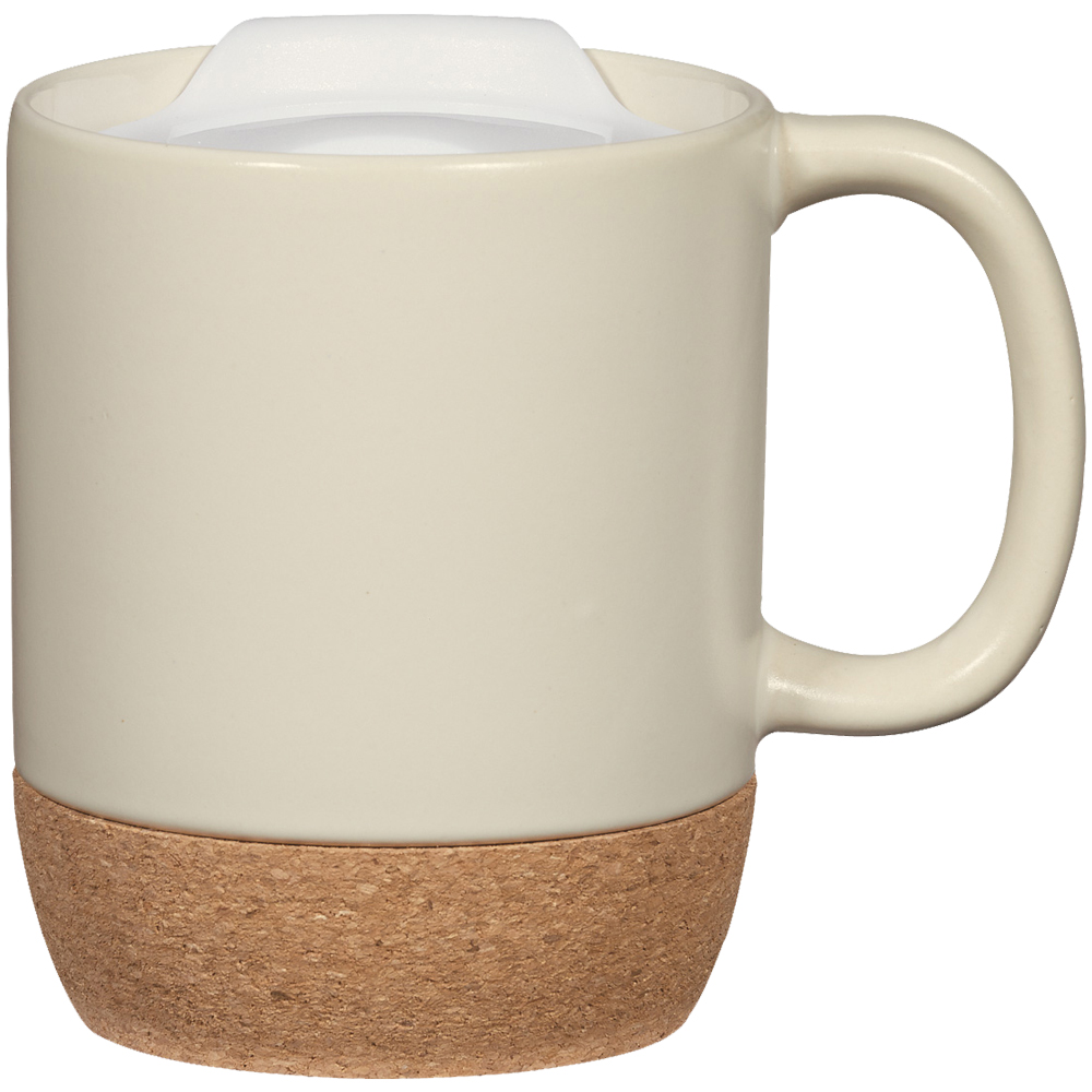 14oz Barrel Shaped White Ceramic Mug - Different available colors inside.