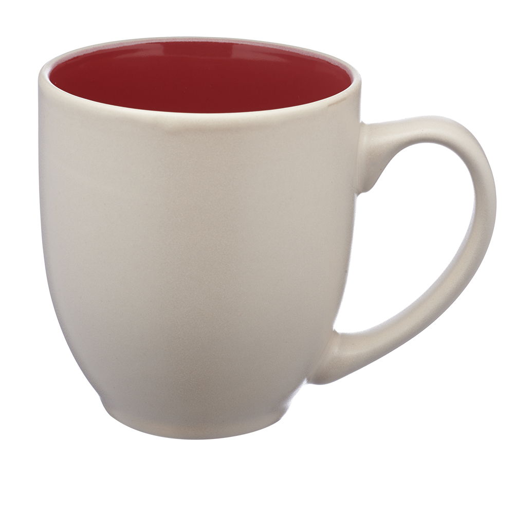 Vitrified Cafe Latte Mug - 16 oz. Red & White