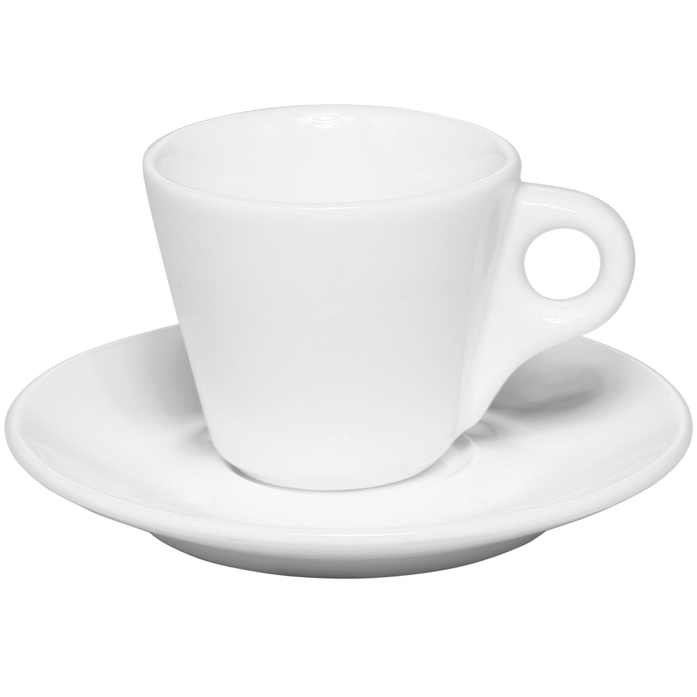  2 X Espresso Porcelain Cups and Saucers 2Oz Capacity Cc 75  Height Mm 58 : Home & Kitchen