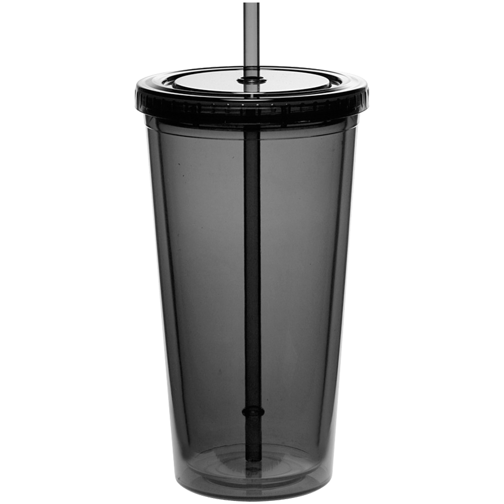 Case Of 20pk 24oz Acrylic Travel Tumbler With Lid And Straw Double Wall  Plastic Tumblers Bulk