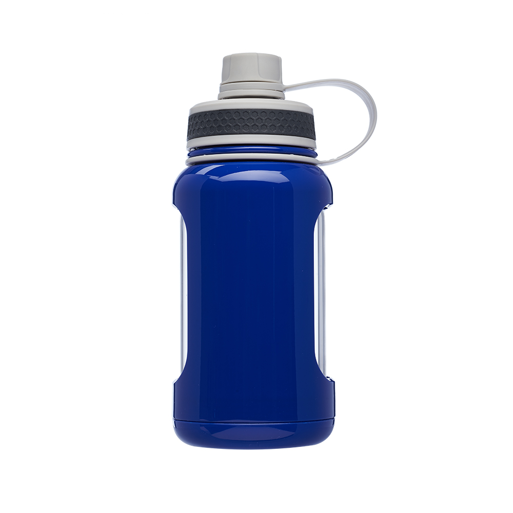 Glass Water Bottle with Sleeve - Translucent Blue